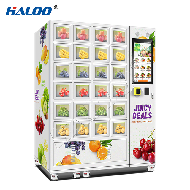 Smart Automatic Cooling Keep Fresh Seafood Fruit Vegetable Cake Locker Vending Machine With Touch Screen