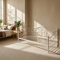 Zweibett-Metallrahmen Multifunktionales Plattformbett Sofa-Matratzenunterlage mit Deluxe-Kopfteil für Schlafzimmer und Apartment