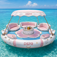 Plateforme flottante gonflable sur mesure avec auvent d'ombrage pour la location en resort et les sports nautiques