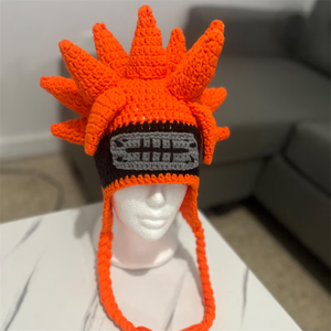 Gorro de punto arcoíris estilo romano con borlas y orejeras, gorro unisex de ganchillo para disfraz de Halloween o uso casual. Se aceptan pedidos personalizados. - Product Image 6