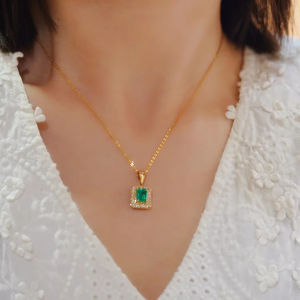 Joyería Fina Personalizada, Collar Sólido de Oro Real de 9k, 10k, 14k, 18k, Oro Rosa, Amarillo, Blanco, Fabricación de Joyería con Diamantes/Gemas de Laboratorio - Product Image 1