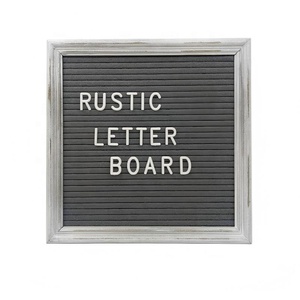 Petit tableau en feutre 12x5 avec 356 lettres, chiffres et symboles, mini tableau de messages modifiable avec cadre en bois, cadre rustique - Product Image 3