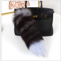 Queue de renard véritable en gros, 35-45 cm, queue de renard moelleuse en fourrure animale pour accessoires de décoration, porte-clés en fourrure de renard naturelle