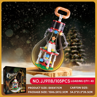 Ensemble de décoration de Noël : Briques de construction, jouets miniatures, décorations DIY, diorama personnalisé, collection de modèles de vacances