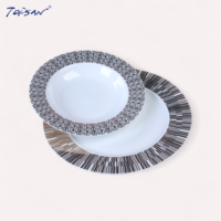 Luxe 20pcs Céramique Nouvelle Vaisselle En Porcelaine Osseuse Service De Dîner avec Assiette De Cuisine Ensemble avec Assiette De Café Plateau De Service En Or pour Restaurant