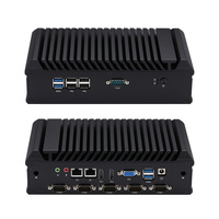K30611X 15W de baja potencia sin ventilador Industrial Mini PC 6 COM 8 USB 3 Salida de pantalla Soporte de computadora integrado Win 7 OS