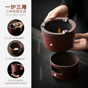 Estufa de Cerámica Retro Shangyan con Función de Hervido para Calentar con Carbón, Alcohol o Vela, para Uso Doméstico Pequeño - Product Image 3