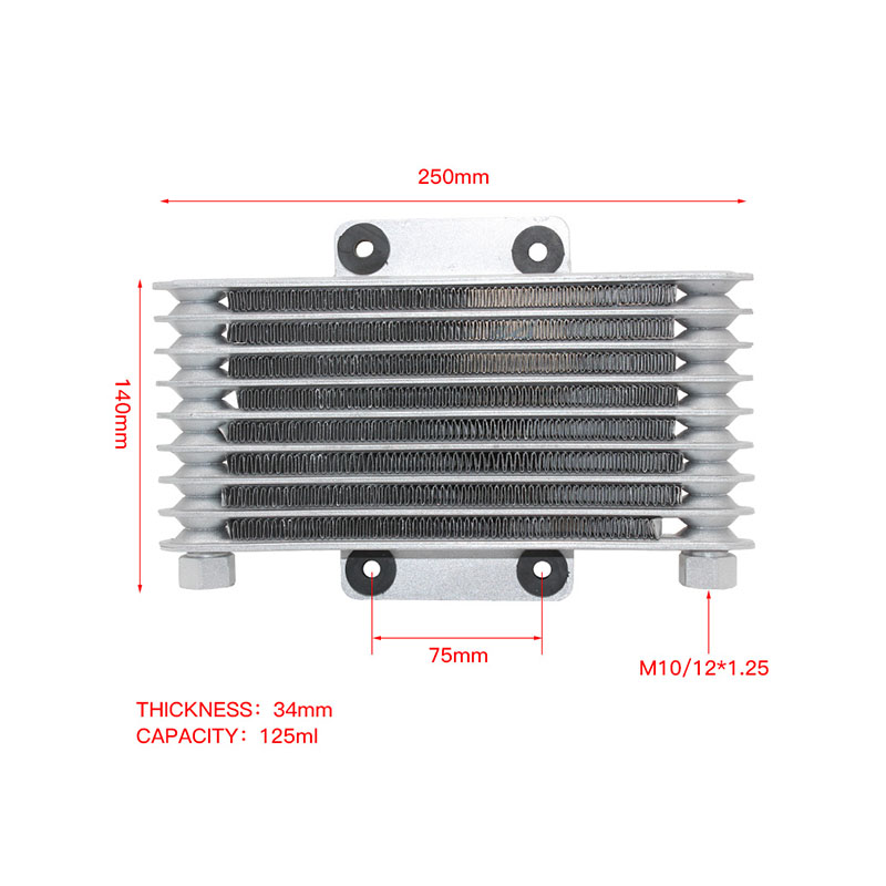 125Ml Motorcycle Engine Transmission Aluminum Oil Cooler Coolers Oil Kit Radiator For 150Cc 125Cc-250Cc Dirt Bike Oil Cooler