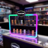 Présentoir de Comptoir en Acrylique pour Cigarettes LED Personnalisées, 2 Niveaux, Vitrine de Tabac, Étagère d'Éclairage pour Cigares, Idéal pour Magasin de Détail