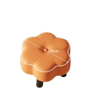 Taburete Redondo Suave de Madera Maciza para Sala de Estar, Otomana, Banco Bajo para Cambio de Zapatos, Reposapiés, Mueble - Product Image 4