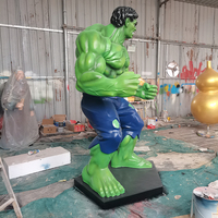 Célèbre film de super-héros figurines d'action Muscle Man en fibre de verre grandeur nature Hulk Statue Sculpture en résine pour la décoration intérieure