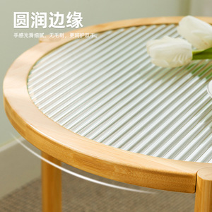 <b>Round</b> <b>Coffee</b> <b>Table</b> Glass Top Solid <b>Wood</b> Frame With Storage Shelf Living Room Home Tea <b>Table</b> Modern Minimalist Design - Product Image 4