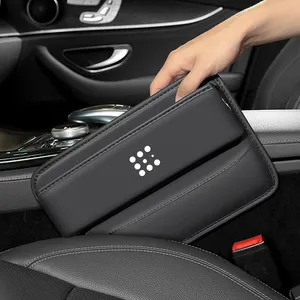 Car Interior Accessories Pu Leather Car Seat Gap Filler Leather Car Box Seat Organizer And Storages