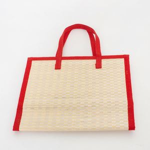 Caja de Regalo Rectangular de Bambú Tejido con Borde de Tela para Frutas, Cesta de Bambú Plegable con Asa y Tapa Abierta, Venta al por Mayor - Product Image 3