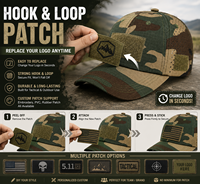 Gorra de Béisbol de Camuflaje Personalizada, 6 Paneles, Malla Ripstop, Perforada con Láser, Transpirable, para las Cuatro Estaciones, con Parche de Gancho y Bucle Ajustable