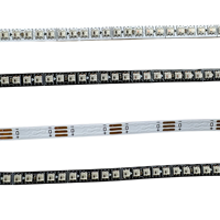 PCB noir Ultra étroit PCB 4mm largeur DC5V WS2812-2020 300EDs/m bande lumineuse RGBIC adressable individuellement IP20 0.5m-2m de long
