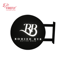 Boîte lumineuse publicitaire extérieure IP65, panneau lumineux rond rotatif double face, enseigne lumineuse LED, boîte lumineuse en acrylique 3D
