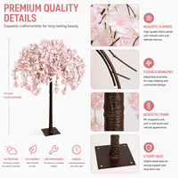 Arbre artificiel en fleurs de cerisier en plastique personnalisable, 120 cm, 150 cm, écologique, durable, toucher naturel, haute qualité, pour mariage
