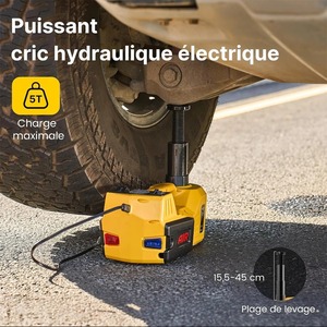 Gato hidráulico eléctrico tipo tijera Taskstar 5T con inflador <span class=keywords><strong>de</strong></span> neumáticos <span class=keywords><strong>de</strong></span> 12V y luz LED para SUV, camionetas y sedanes - Product Image 3