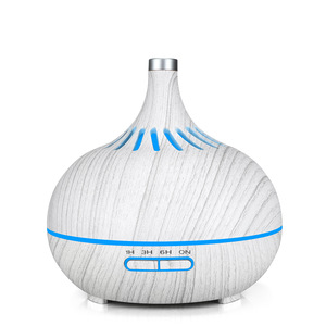 Diffuseur d'huiles essentielles mini 0,5 L en bois blanc grainé avec lumière LED et fonction de minuterie pour l'aromathérapie transfrontalière - Product Image 5