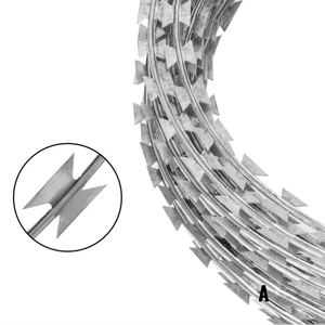 Alambre de Hierro Galvanizado, Alambre de Púas, Rollo de Alambre de Seguridad con Cuchillas en Espiral/Concertina, con Función Anti-Escalada para Aeropuertos - Product Image 3