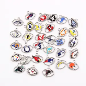 Oval NFL Charms Fußball Anhänger DIY Legierung Ornament Zubehör Armband Halskette Ohrring Anhänger Lanyard