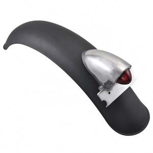 Garde-boue arrière en métal pour moto, pour Cafe racer, avec <span class=keywords><strong>feu</strong></span> de freinage chromé, pour Harley, BOB, <span class=keywords><strong>Bobber</strong></span>, 1 paire - Product Image 3