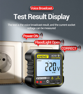 AC10 + Hiển thị kỹ thuật số ổ cắm Tester Detector Outlet Checker US/EU zero dòng lửa cắm Multimeter ngắt mạch finders - Product Image 6