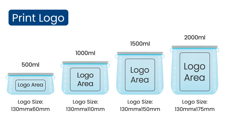Custom BPA Free Eco Friendly Leak Proof Reusable Freezer Square Silicone Kitchen Modern Food Storage Bag Set 500ml/1000ml/1500ml · image 3