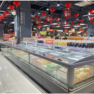 Congélateur d'îlot pour supermarché, vitrine réfrigérée pour aliments surgelés, réfrigérateur pour fabricants - Product Image 4