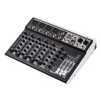 Console de mixage audio 6 canaux Alimentation fantôme 48V pour l'enregistrement en studio à domicile DJ Network Live Broadcast Multi-functional Prof
