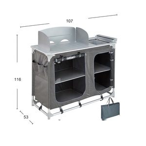 Table <span class=keywords><strong>de</strong></span> <span class=keywords><strong>cuisine</strong></span> portable en aluminium YILU OUTDOOR, table <span class=keywords><strong>de</strong></span> voyage pliable, armoires <span class=keywords><strong>de</strong></span> <span class=keywords><strong>cuisine</strong></span> avec boîte <span class=keywords><strong>de</strong></span> rangement - Product Image 2