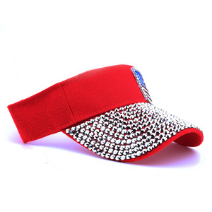 Lấp Lánh Rhinestone cờ Mỹ Sun <span class=keywords><strong>Visor</strong></span> <span class=keywords><strong>hat</strong></span> USA cờ <span class=keywords><strong>Visor</strong></span> Bling Mũ yêu nước - Product Image 5
