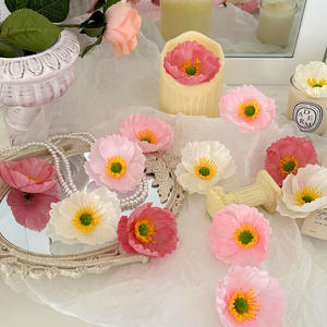 Flor de Amapola Artificial, Flor de Seda Hecha a Mano, Decoración para Bodas, Decoración para el Hogar - Product Image 4