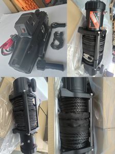 กว้านไฟฟ้าสำหรับรถยนต์ 13500 ปอนด์ 24 โวลต์ 12 โวลต์ เชือกสังเคราะห์ ติดตั้งบนรถยนต์ สำหรับงานออฟโรด ช่วยเหลือตัวเอง ดัดแปลงสำหรับลากจูง - Product Image 2