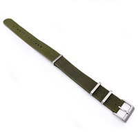 Bracelet de montre en nylon vert olive de longueur personnalisée en tissu côtelé 18/19/20/21/22/24mm pour homme