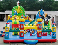 Parc gonflable de trampoline de thème d'amusement de glissière gonflable de videur de terrain de jeu de dessin animé d'enfants commerciaux