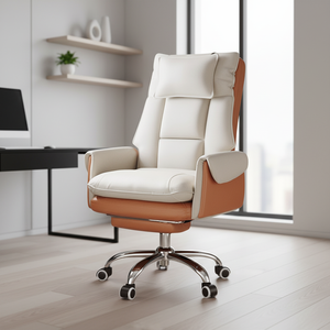 Silla <span class=keywords><strong>de</strong></span> Oficina Ejecutiva <span class=keywords><strong>de</strong></span> Lujo, Ergonómica, Reclinable, Giratoria, <span class=keywords><strong>de</strong></span> Cuero, Respaldo Alto, Reposacabezas Ajustable, Asiento <span class=keywords><strong>de</strong></span> <span class=keywords><strong>Trabajo</strong></span> Cómodo - Product Image 1