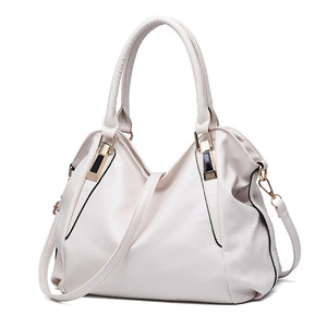 Sac à main en cuir PU souple de haute qualité pour femmes, couleur unie, grande capacité, sac à bandoulière - Product Image 3