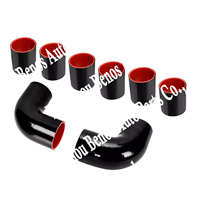 Universal 8PC 2,5 "Aluminio Turbo Intercooler Tubería + Acoplador Diy Kit Negro