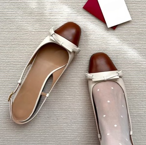 Zapatos planos de ballet para mujer estilo vintage francés - zapatos individuales de piel de oveja con tacón bajo, casuales de negocios, con cordones. - Product Image 3