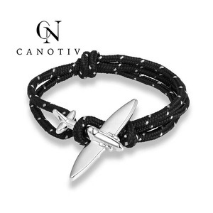 Gran oferta, accesorios de moda, pulseras de avión piloto, dijes hechos a mano para hombres, pulseras de paracaídas de nailon - Product Image 3