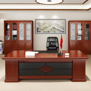 Muebles de oficina comerciales de madera maciza de estilo chino moderno, nueva silla de escritorio Single President Boss, 2 cajones, fácil montaje - Product Image 2