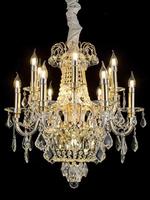 Lustre en cristal de style européen, suspension de 95 cm de diamètre et 90 cm de hauteur pour salons à plafond haut, halls d'hôtel, villas