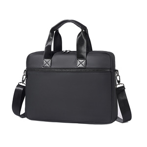 Sac à ordinateur portable en cuir, mallette d'affaires grande capacité, double fermeture éclair, 14 pouces, sac à bandoulière pour homme, mallette fine en cuir de vachette portable - Product Image 4