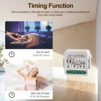 Tuya Smart Wifi Rideau Module 1/2 Gang Blind Switch Compatible avec Alexa et Google Home pour Volet Roulant Moteur Électrique
