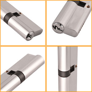 Cylindre de serrure de porte en laiton chromé brillant à double ouverture Wellone de l'usine de Zhongshan, 100 mm, grade 2 <span class=keywords><strong>ANSI</strong></span>, 5 points de verrouillage - Product Image 2