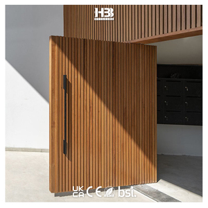 Puertas Exteriores Pivotantes de Aluminio y Acero Gris de Estilo Moderno, a Prueba de Balas, Insonorizadas, con Acabado de Superficie, Entrada Principal de Seguridad para Villa - Product Image 1