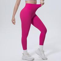 Legging de Pilates pour femme, imprimé par transfert thermique, doux, à taille élastique, uni, taille haute, Nouveau 2026 OEM