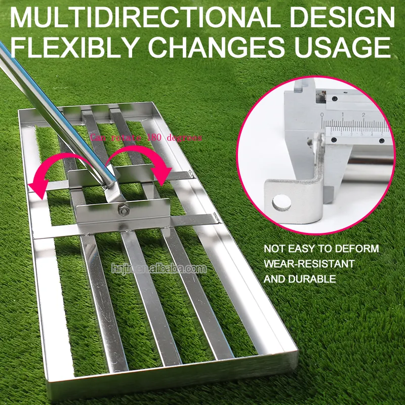 Ferramenta de nivelamento de gramado em aço inoxidável de excelente qualidade com alça para campo de golfe